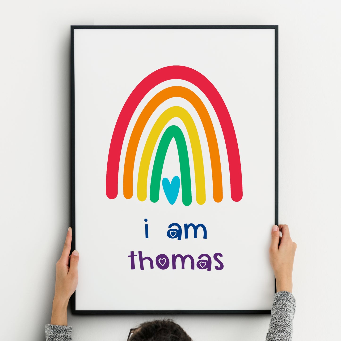 Personalised Rainbow-Coloured Affirmations and Rainbow Prints (Set of 2)