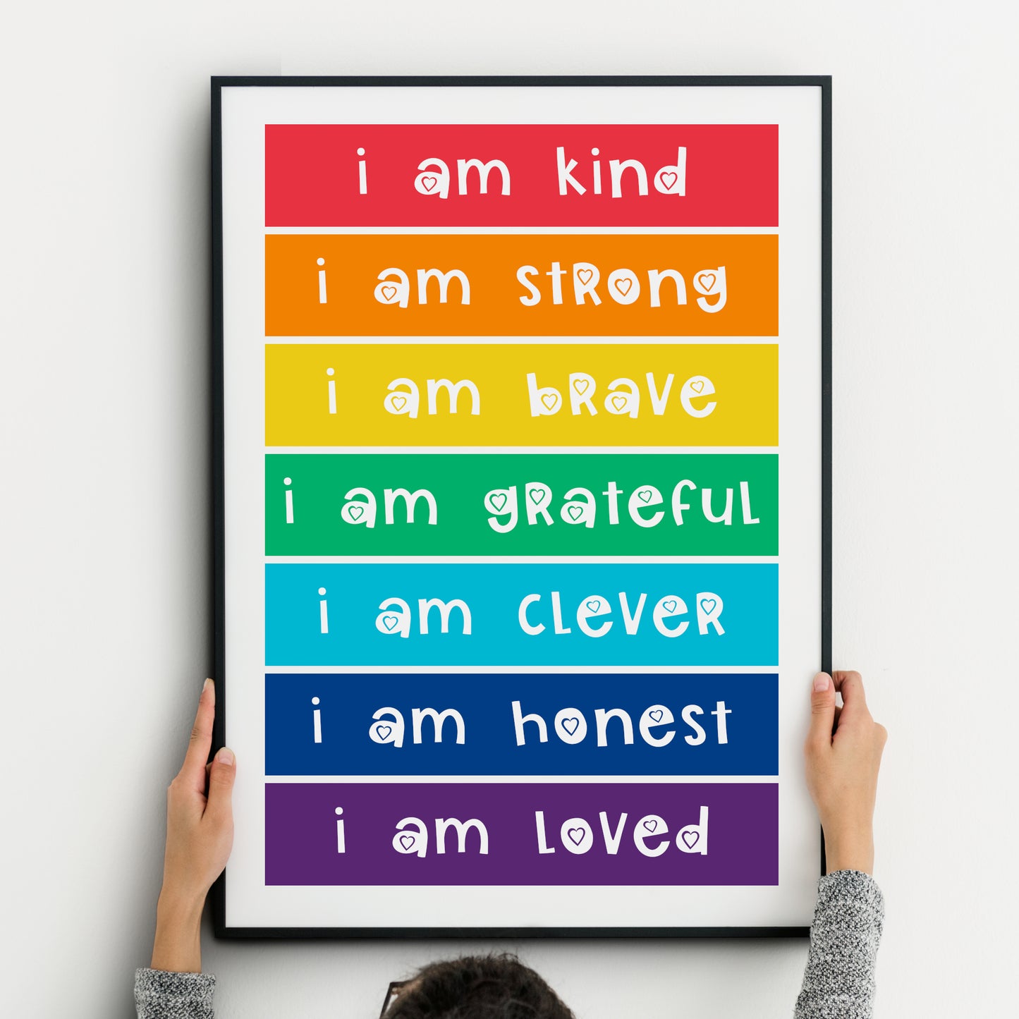 Personalised Rainbow-Coloured Affirmations and Rainbow Prints (Set of 2)