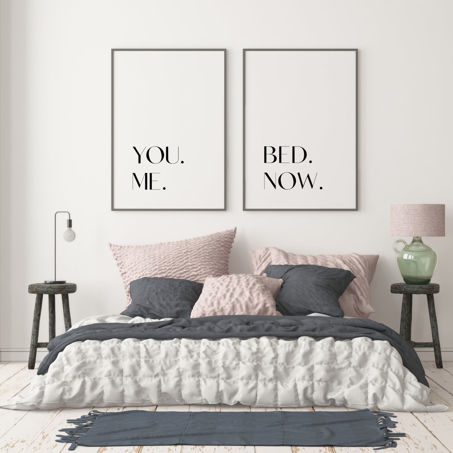 You Me Bed Now Prints (Set of 2)