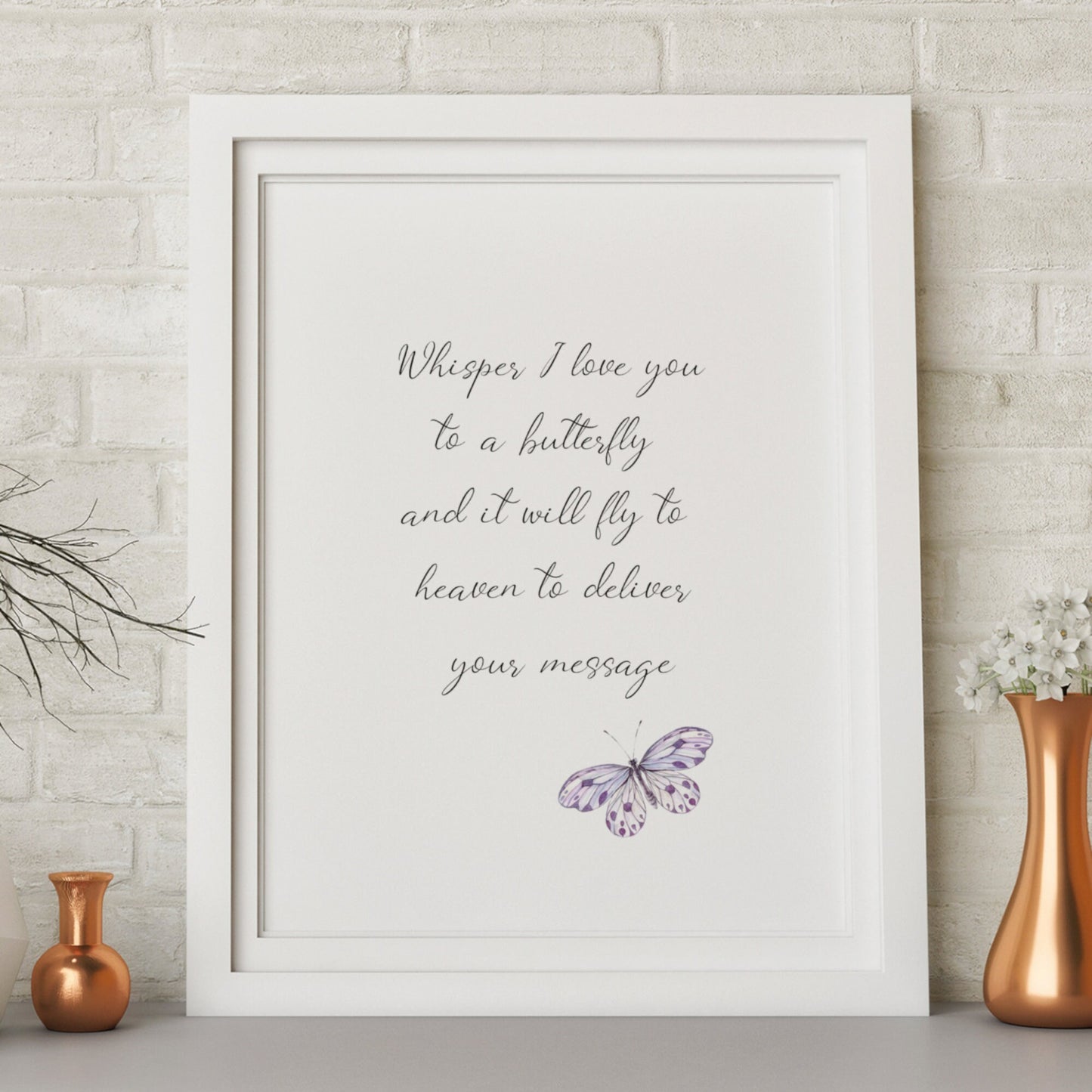 Whisper I Love You To A Butterfly Print