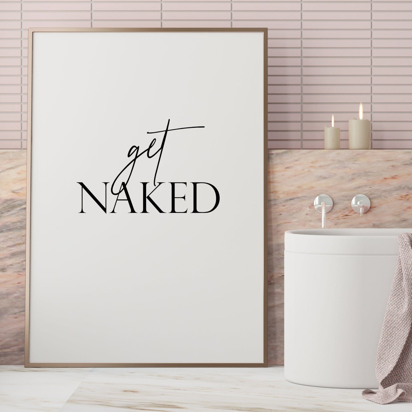 Get Naked & Wash Your Worries Away Prints (Set of 2)