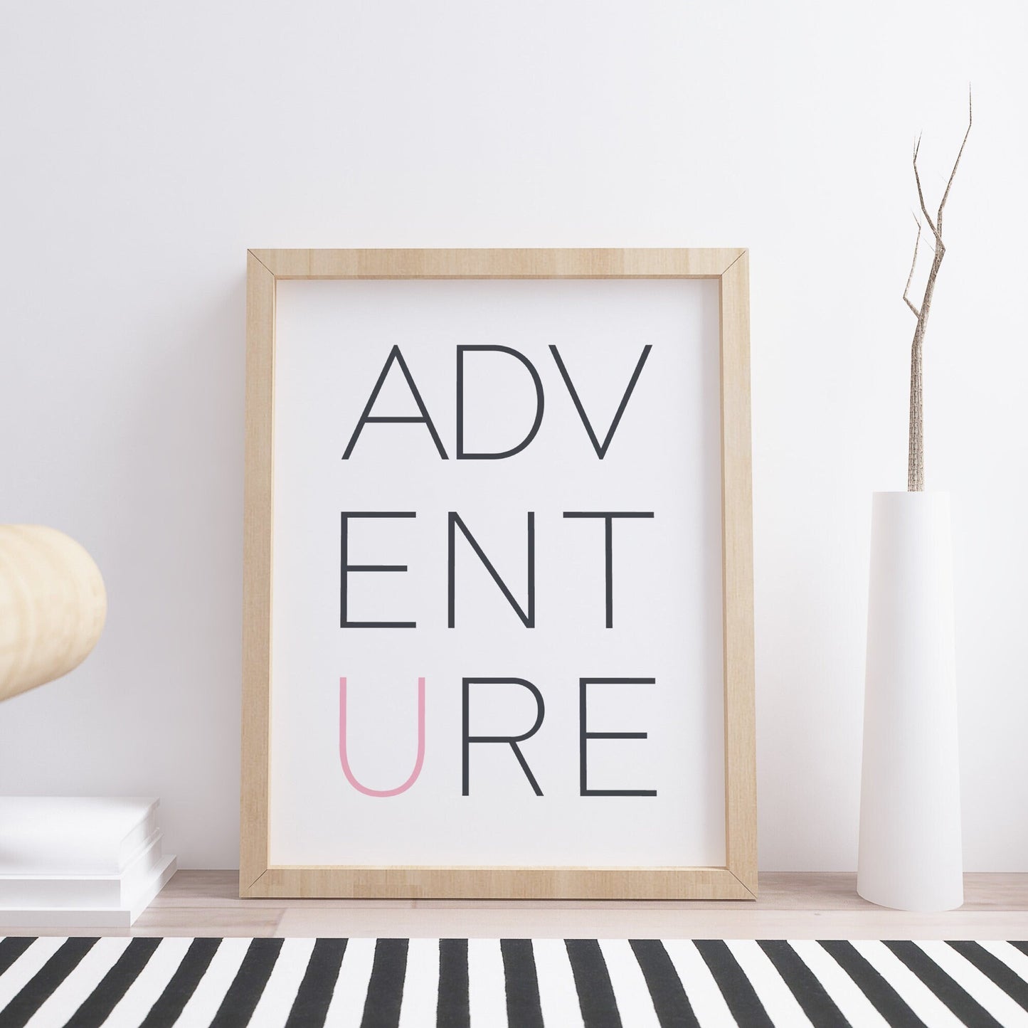 ADVENTURE (Grey & Pink) Print