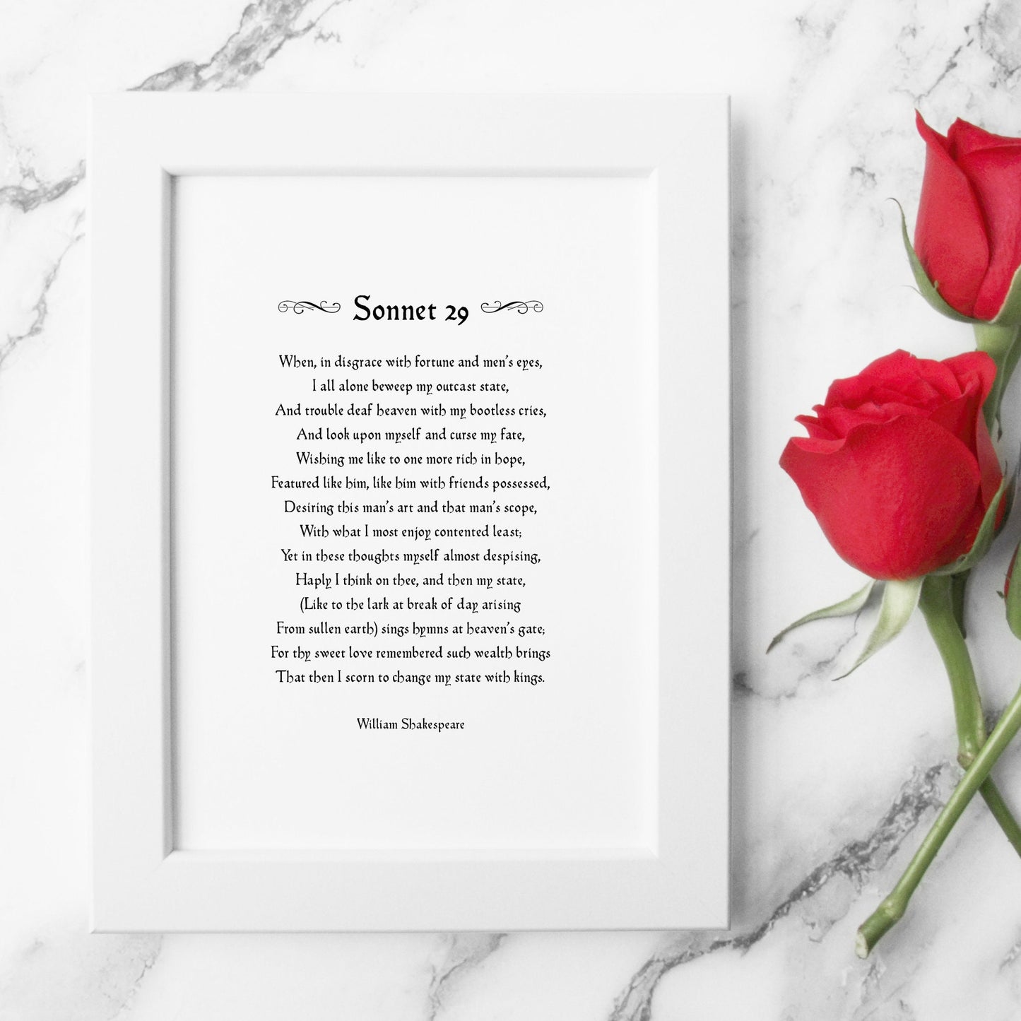 For Thy Sweet Love Remembered (Shakespeare's Sonnet 29) Print