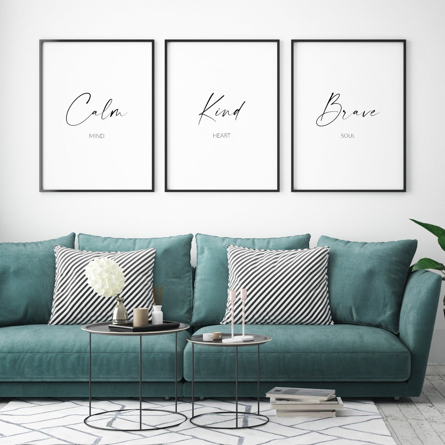 Calm Mind, Kind Heart, Brave Soul Prints (Set of 3)