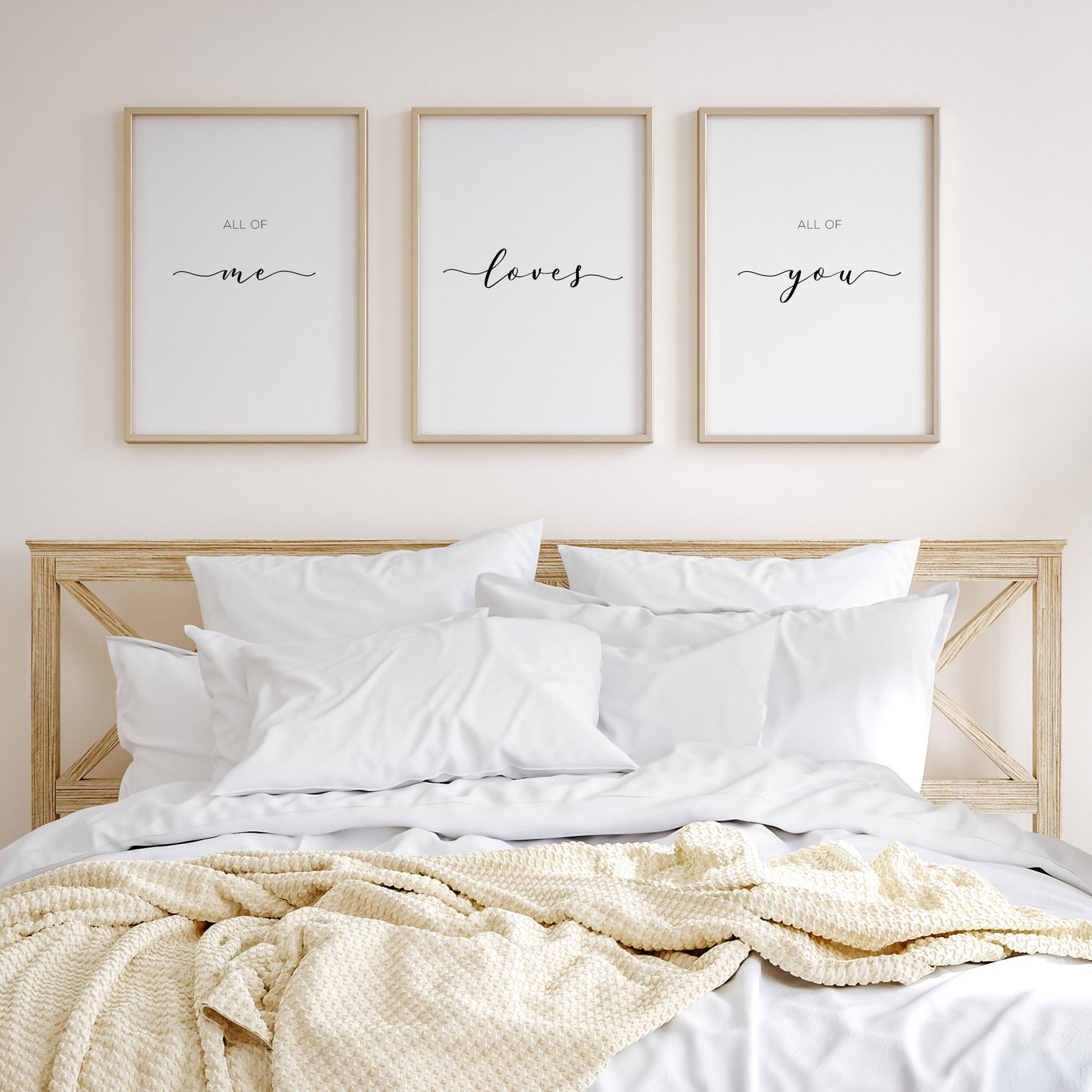 All Of Me Loves All Of You Prints (Set of 3) | Romantic Wall Art | Bedroom Decor | Birthday, Anniversary, Valentine's Day Gift | UNFRAMED