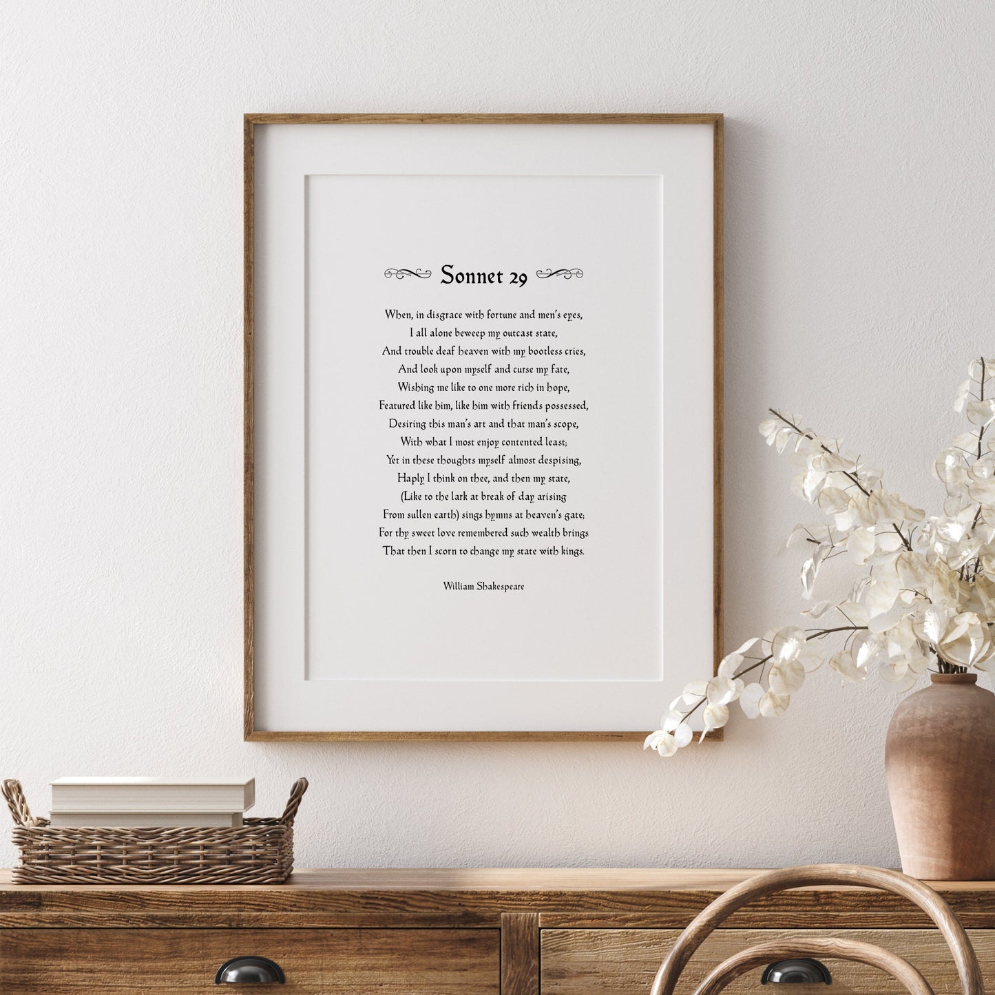 For Thy Sweet Love Remembered (Shakespeare's Sonnet 29) Print