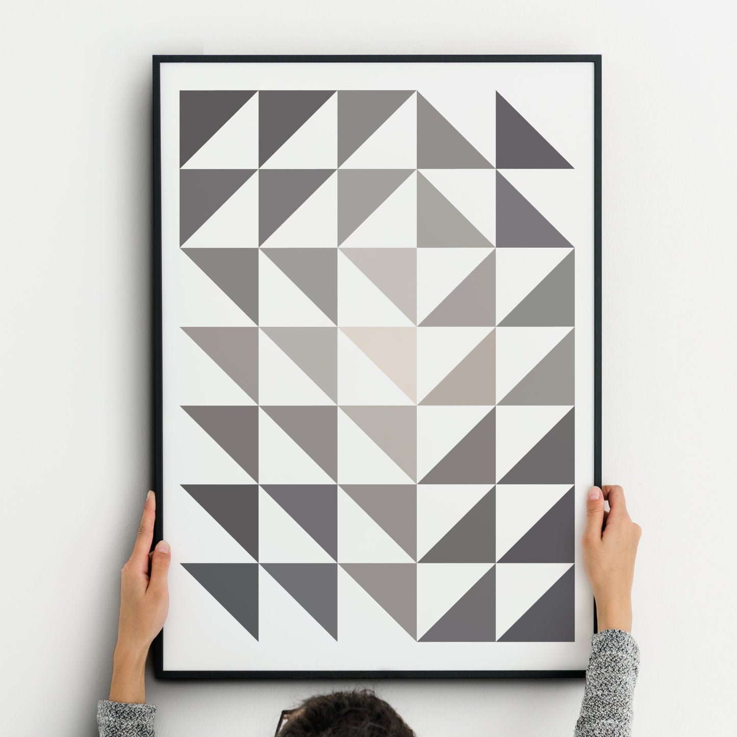 Shades Of Grey Abstract Geometric Prints (Set of 3)