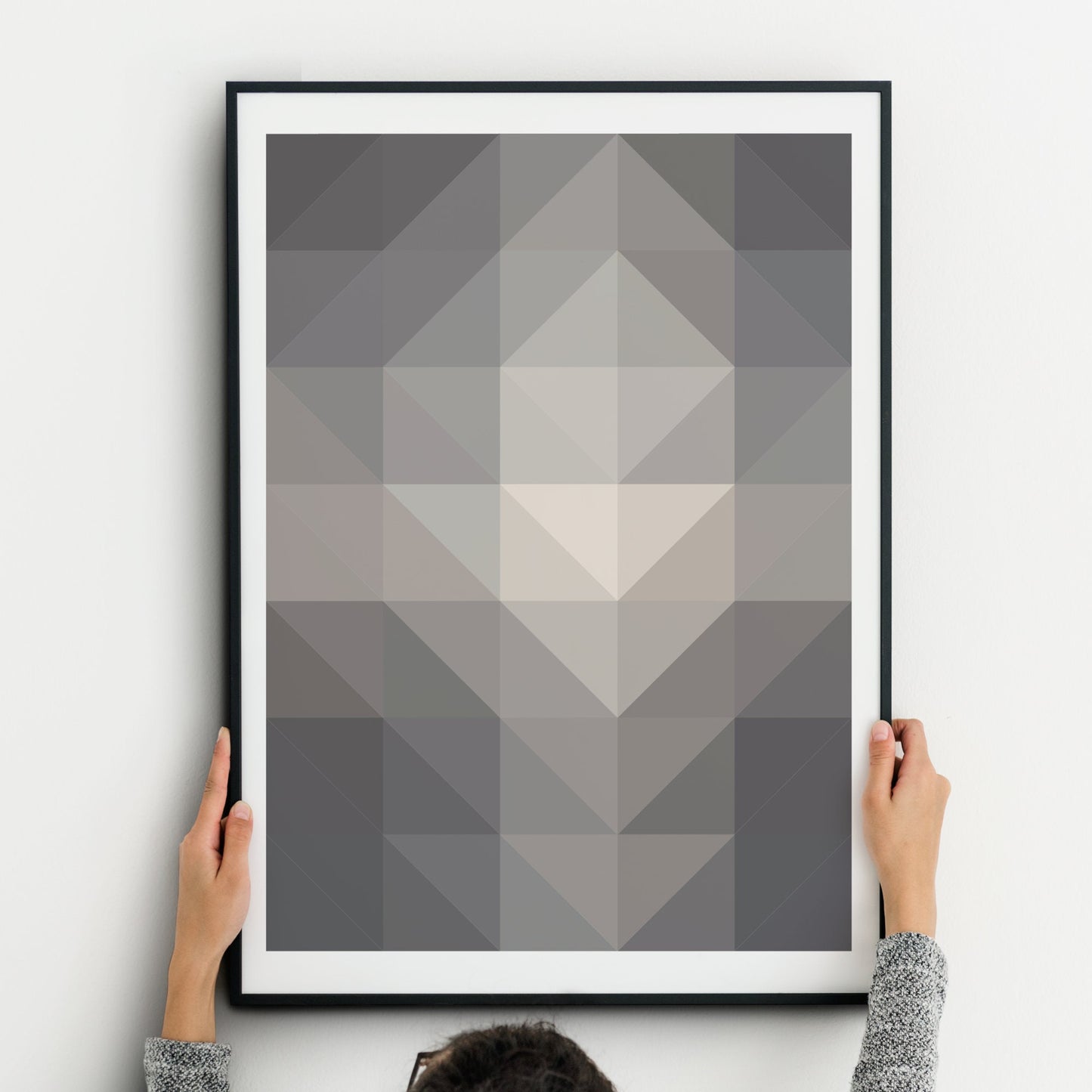 Shades Of Grey Abstract Geometric Prints (Set of 3)