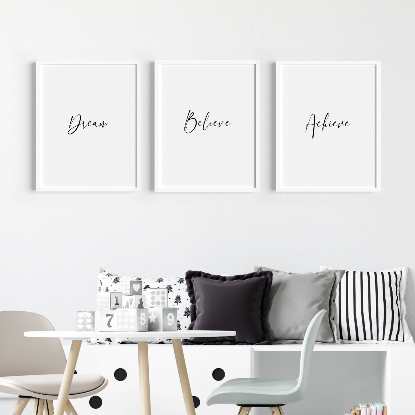 Dream Believe Achieve Prints (Set of 3)