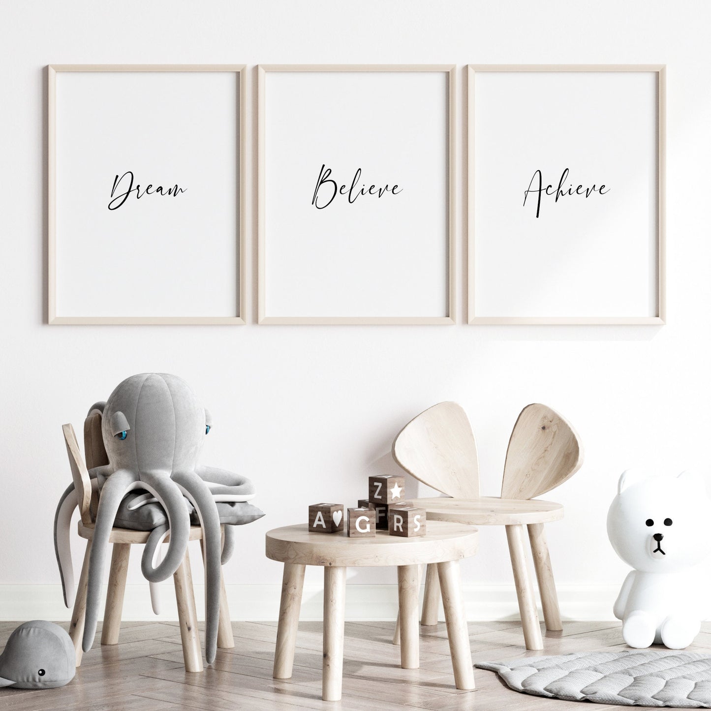 Dream Believe Achieve Prints (Set of 3)