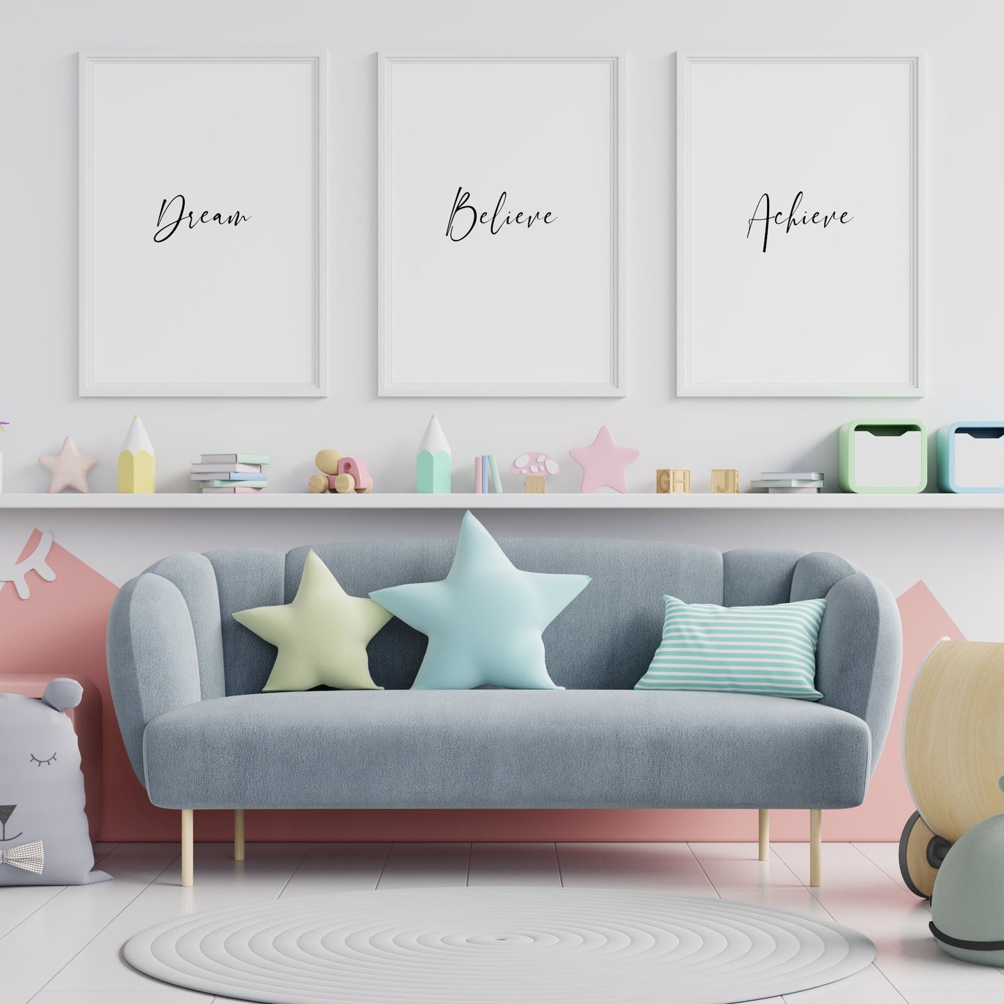 Dream Believe Achieve Prints (Set of 3)