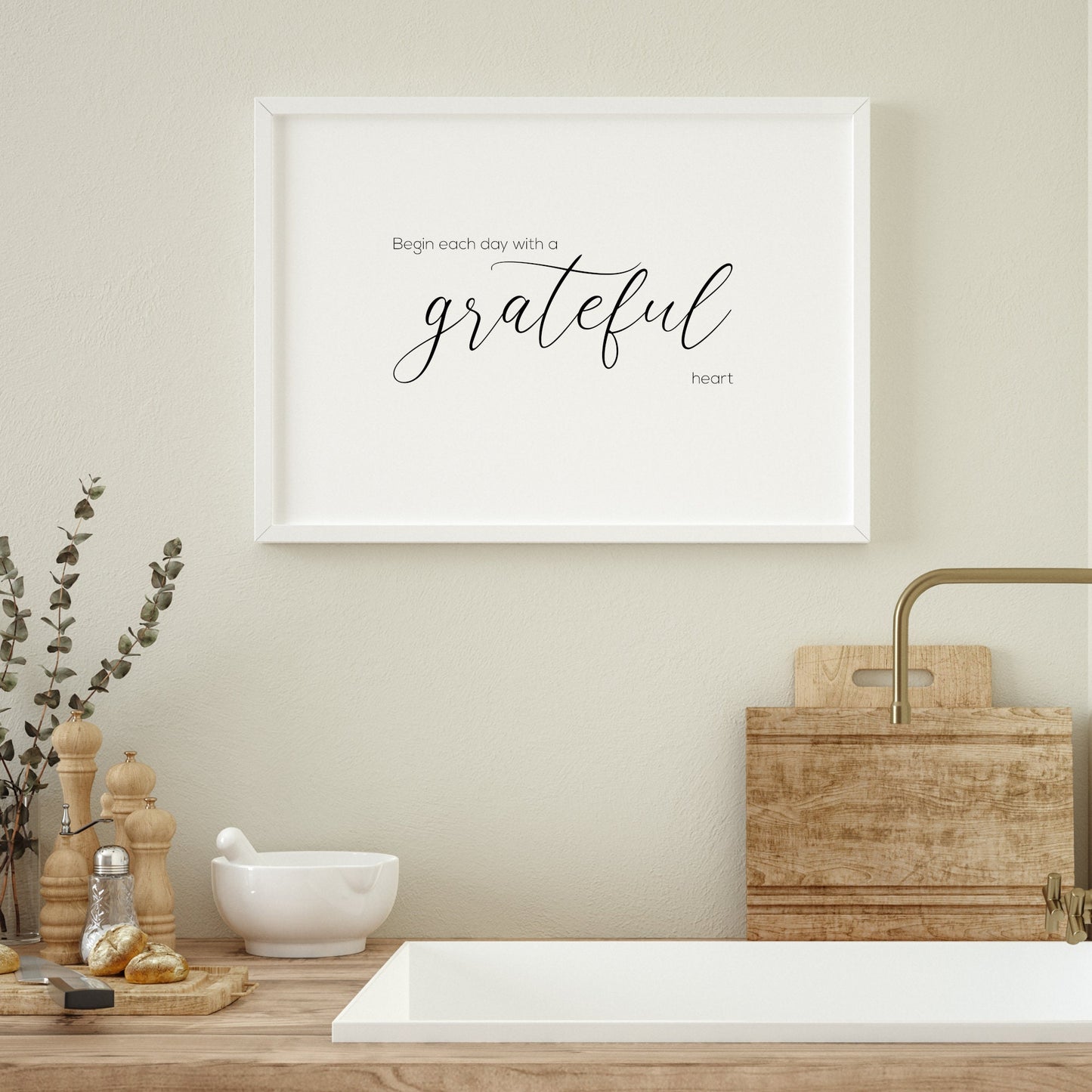 Begin Each Day With A Grateful Heart Print