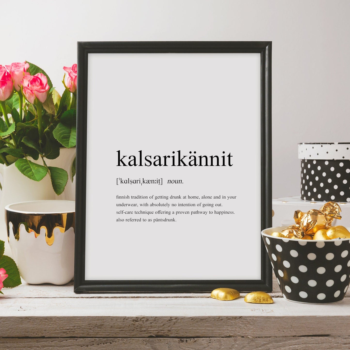 Kalsarikännit Dictionary Definition Print