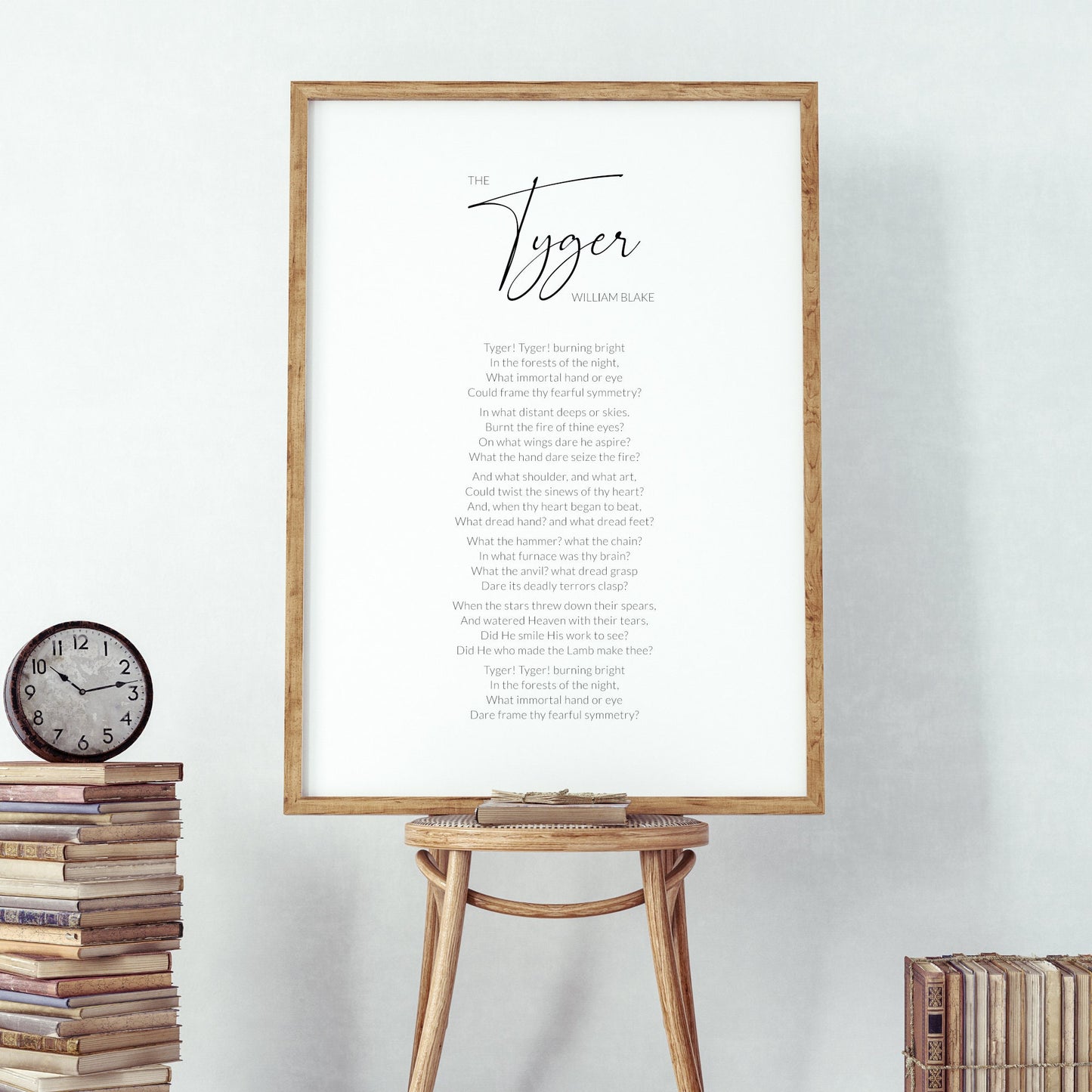 The Tyger, by William Blake Print | Classical Poetry | Literary Wall Art | Typography Poster | UNFRAMED