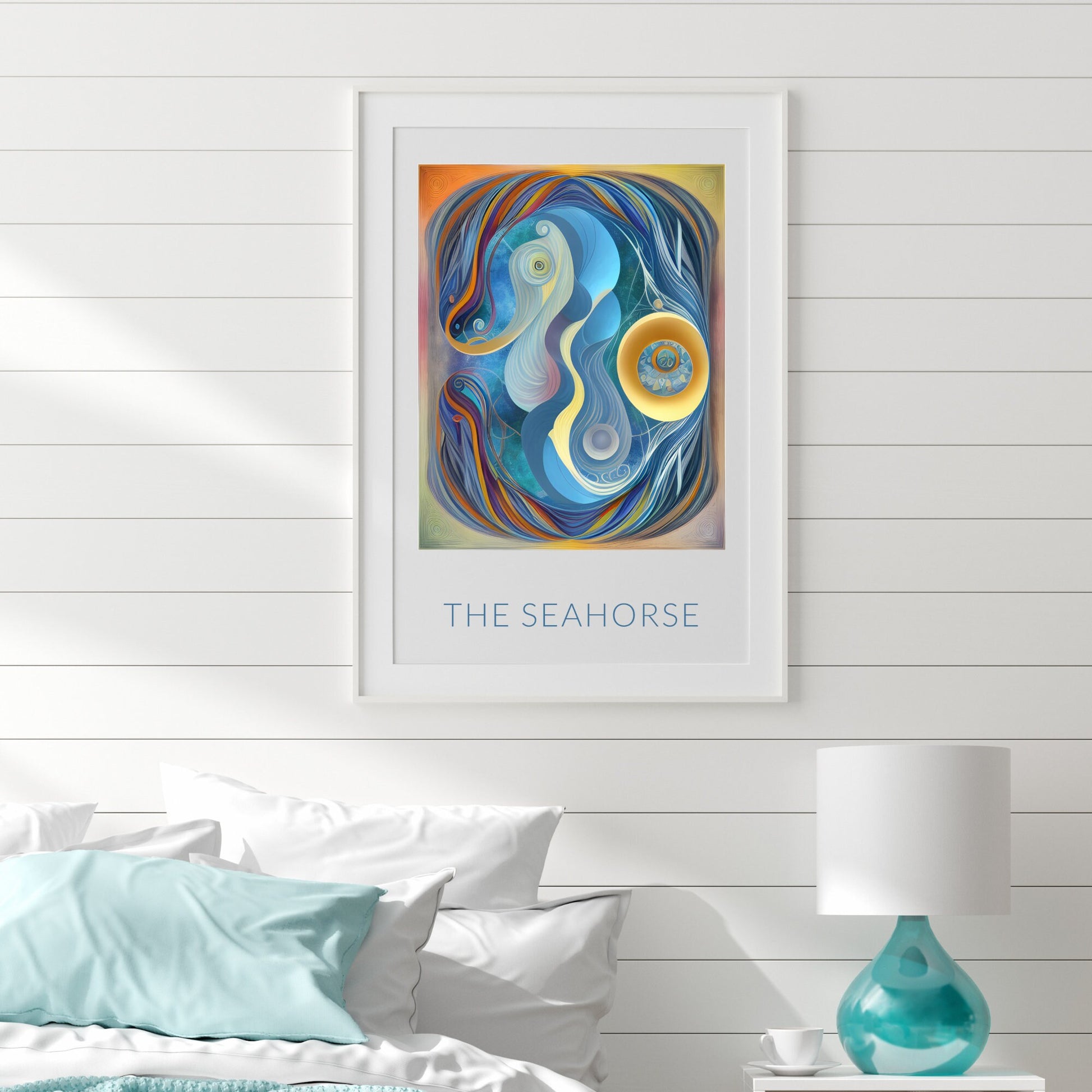 The Seahorse | Abstract Print | Digital Wall Art | Contemporary Home Decor | Modern Wall Hanging | Statement Artwork | UNFRAMED