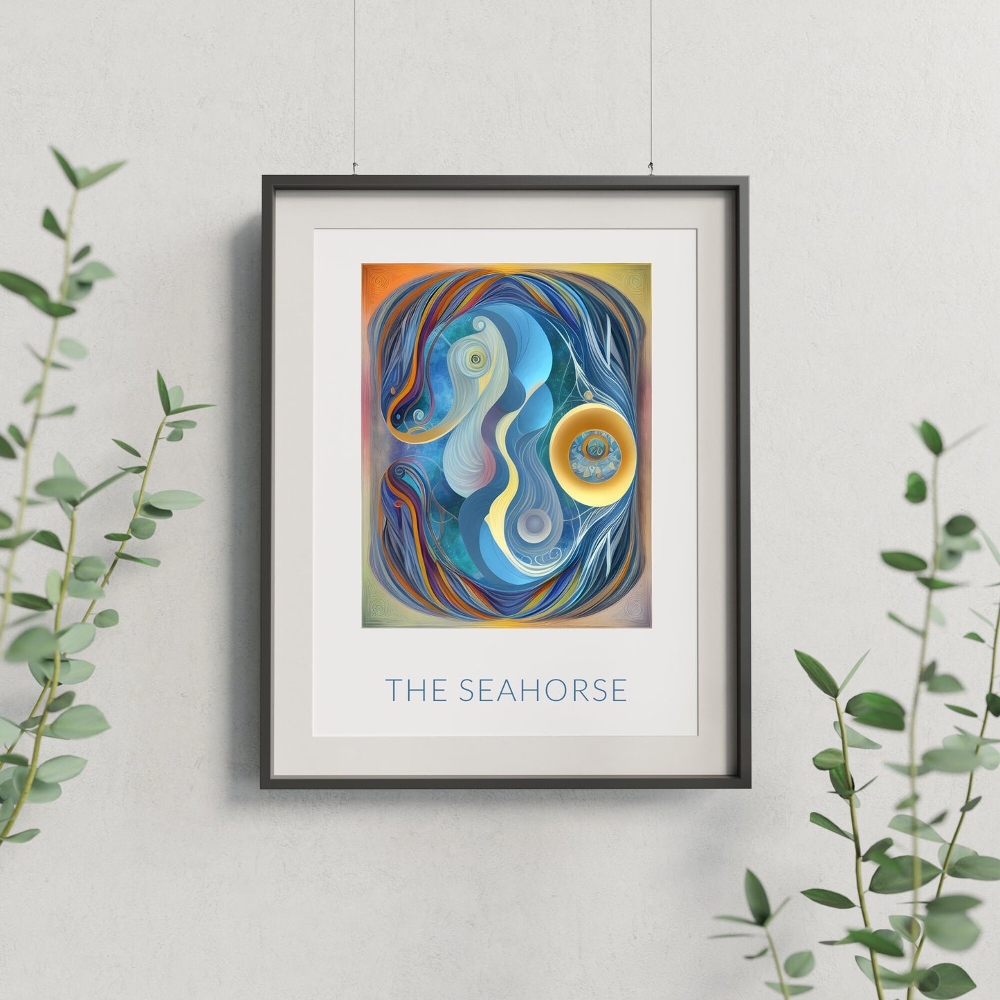 The Seahorse | Abstract Print | Digital Wall Art | Contemporary Home Decor | Modern Wall Hanging | Statement Artwork | UNFRAMED