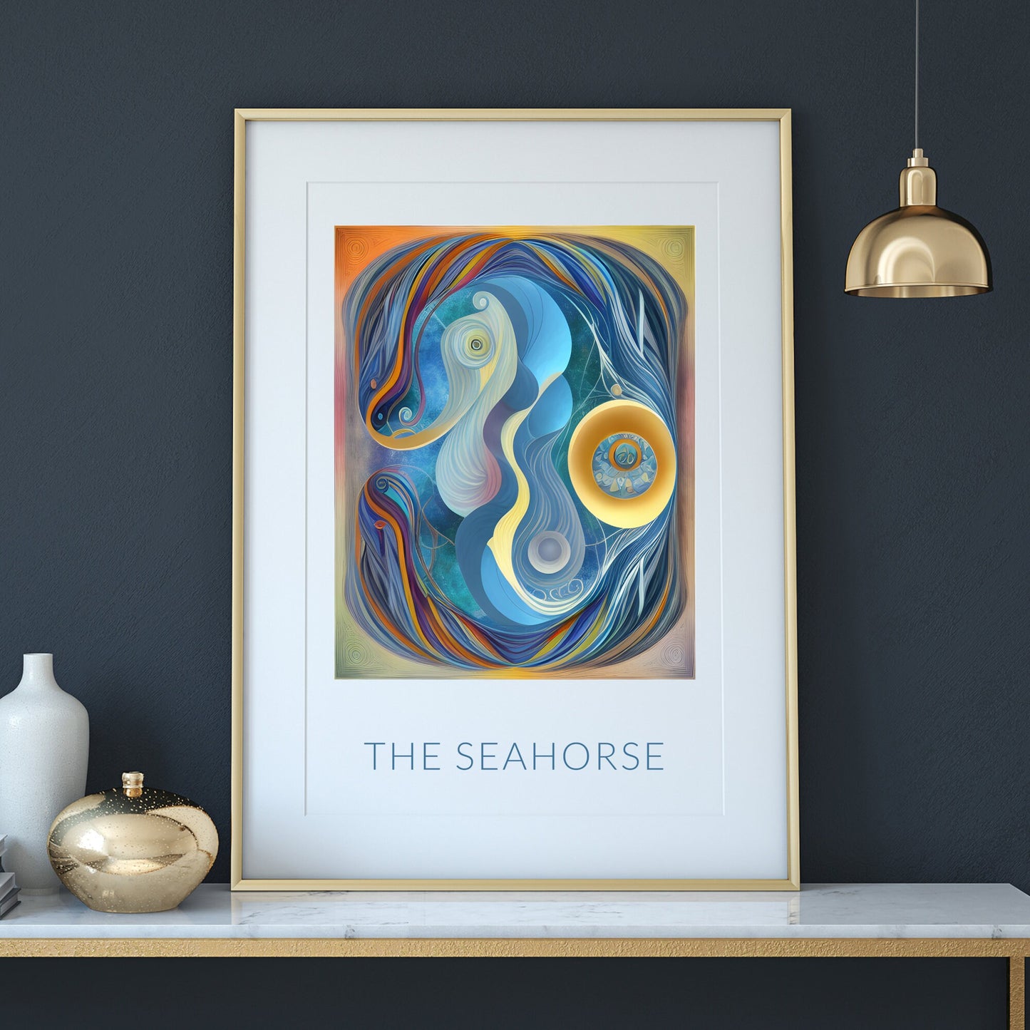 The Seahorse | Abstract Print | Digital Wall Art | Contemporary Home Decor | Modern Wall Hanging | Statement Artwork | UNFRAMED